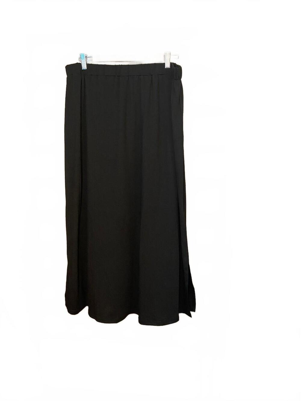 Black Maxi Skirt with Side Slit, Size 2XL